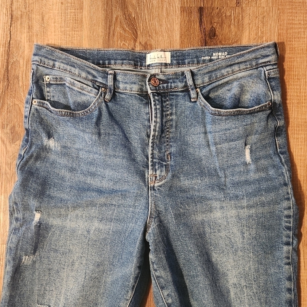 Nicole Miller New York Nomad Super High Rise Straight Denim Jeans Size 12 - Picture 9 of 15